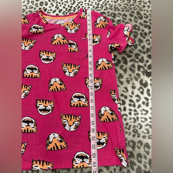 Cat & Jack Tiger Graphic Short Sleeve Tee in Pink Size XL 14 16 Girls - Picture 15 of 17